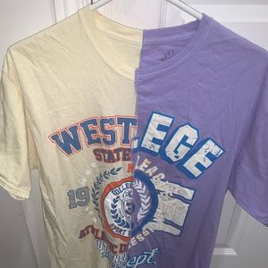 Purple and cream T-shirt size M
